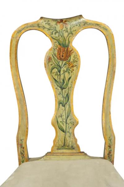 Pair Of Italian Rococo Painted Side Chairs