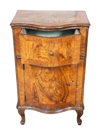 Pair Of Italian Rococo Walnut Commodini