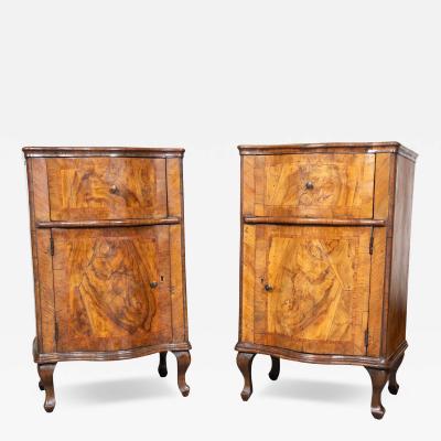 Pair Of Italian Rococo Walnut Commodini
