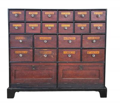 Pair Of Large English Faux Bois Apothecary Chests