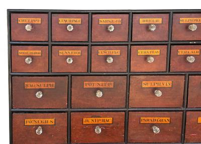 Pair Of Large English Faux Bois Apothecary Chests