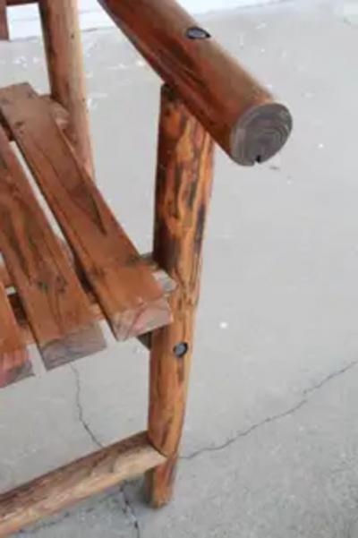 Pair Of Large Wood Deck Adirondacks style Garden Arm Chairs