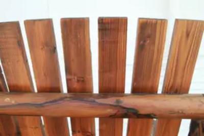 Pair Of Large Wood Deck Adirondacks style Garden Arm Chairs