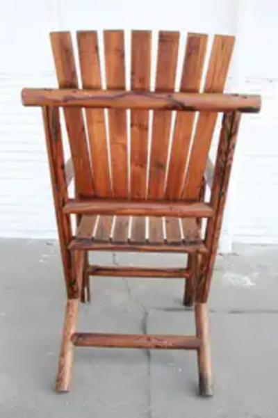 Pair Of Large Wood Deck Adirondacks style Garden Arm Chairs