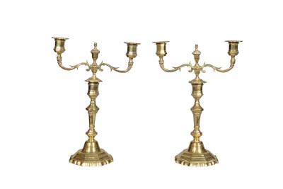Pair Of Louis XV Brass Candlesticks