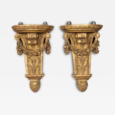 Pair Of Louis XVI Giltwood Wall Brackets