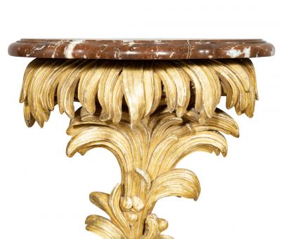 Pair Of Louis XVI Giltwood and Marble Wall Brackets