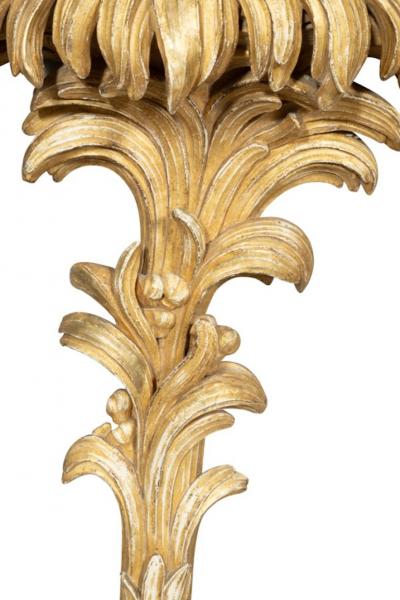 Pair Of Louis XVI Giltwood and Marble Wall Brackets