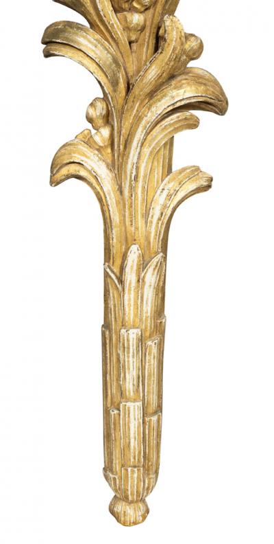 Pair Of Louis XVI Giltwood and Marble Wall Brackets