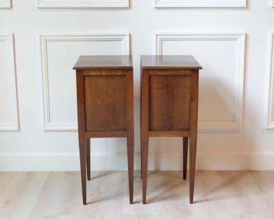 Pair Of Louis XVI Style Bedside Tables In Walnut