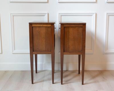 Pair Of Louis XVI Style Bedside Tables In Walnut