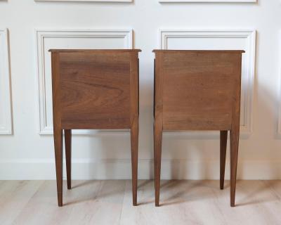 Pair Of Louis XVI Style Bedside Tables In Walnut