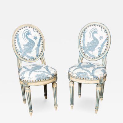Pair Of Louis XVI Style Painted Side Chairs