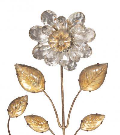 Pair Of Maison Bagues Rock Crystal and Glass Wall Sconces