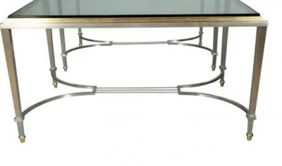 Pair Of Maison Jansen Chrome And Brass End Tables