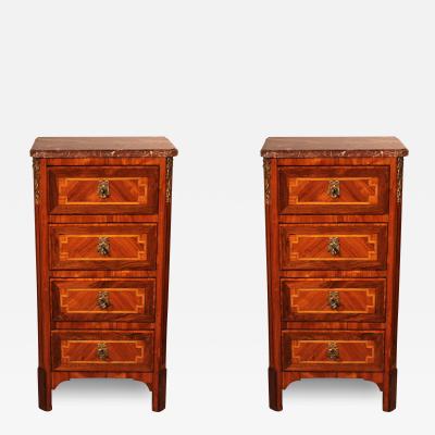 Pair Of Marquetry Bedside Tables 18th Century From France