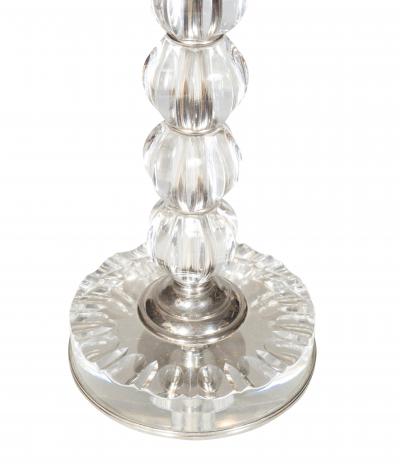 Pair Of Mid Century Glass And Chrome Table Lamps