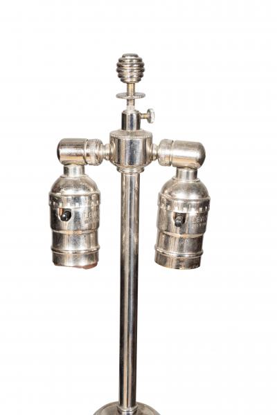 Pair Of Mid Century Glass And Chrome Table Lamps