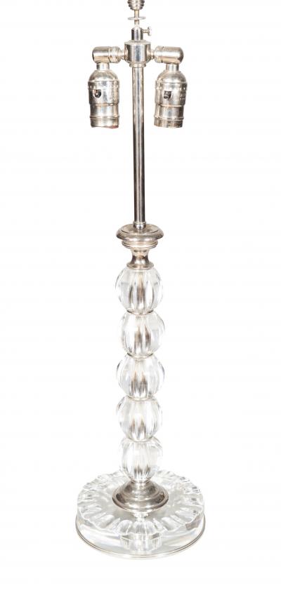 Pair Of Mid Century Glass And Chrome Table Lamps