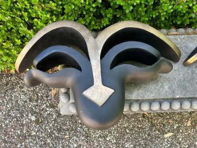 Pair Of Mid Century Modern Bronze Wall Brackets
