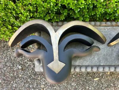 Pair Of Mid Century Modern Bronze Wall Brackets
