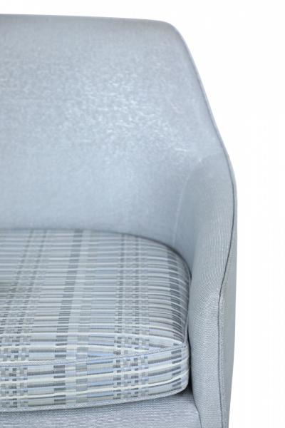 Pair Of Mid Century Silver Metallic Swivel Armchairs