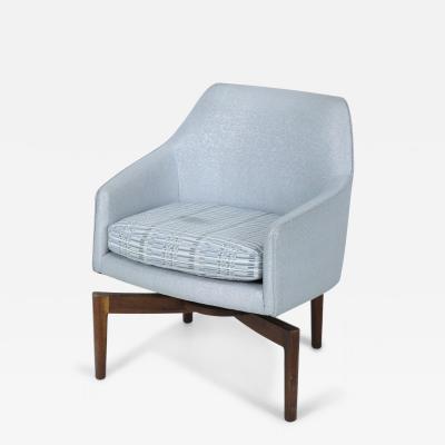 Pair Of Mid Century Silver Metallic Swivel Armchairs
