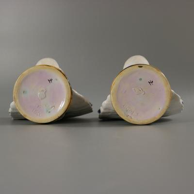 Pair Of Minton Majolica Dove Flower Holders