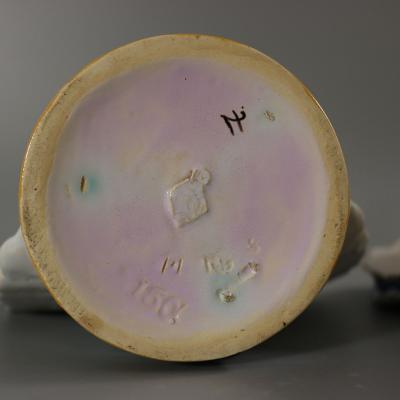 Pair Of Minton Majolica Dove Flower Holders