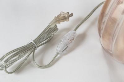 Pair Of Murano Blown Blush Ball Lamps Contemporary