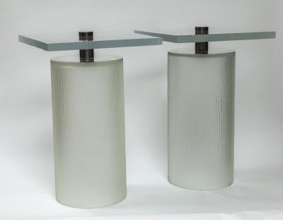 Pair Of Murano Glass Side Tables