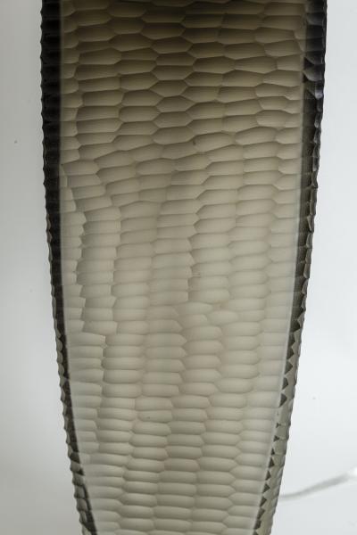 Pair Of Murano Grey Battuta Table Lamps Contemporary