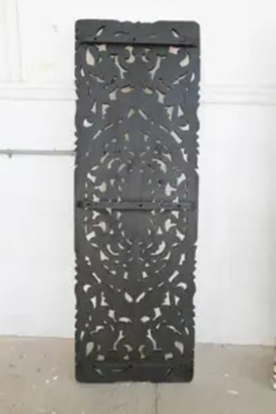 Pair Of Painted Open Pierced Carved Panels