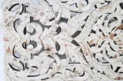 Pair Of Painted Open Pierced Carved Panels