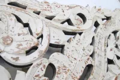 Pair Of Painted Open Pierced Carved Panels