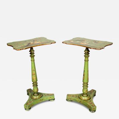 Pair Of Regency Apple Green Occasional Tables