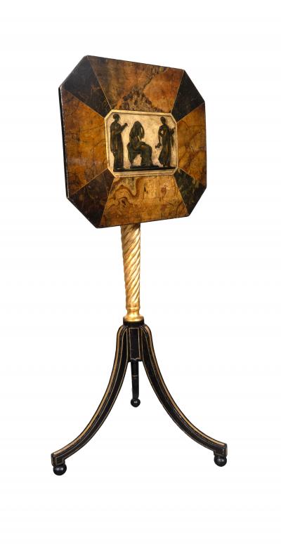 Pair Of Regency Ebonized And Giltwood Candlestands