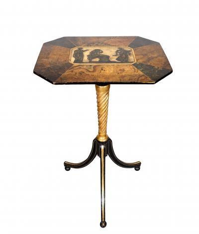 Pair Of Regency Ebonized And Giltwood Candlestands