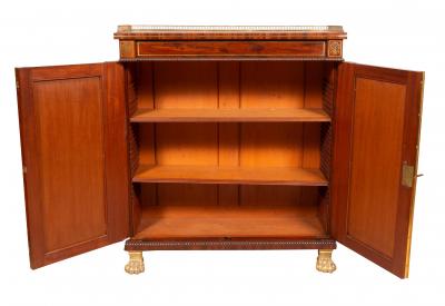 Pair Of Regency Mahogany And Brass Inlaid Credenzas From Westport House Ireland