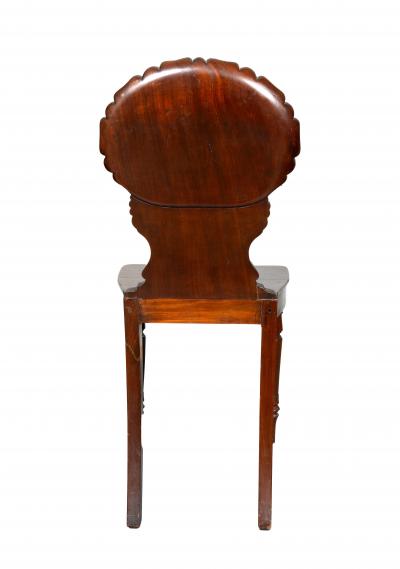 Pair Of Regency Mahogany Shell Back Hall Chairs