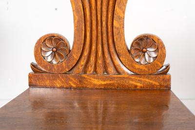 Pair Of Regency Oak Hall Chairs