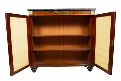 Pair Of Regency Rosewood and Brass Inlaid Cabinets
