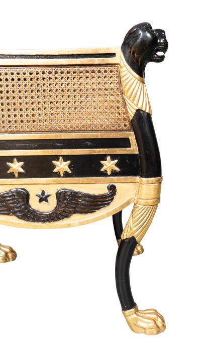Pair Of Regency Style Ebonized And Parcel Gilt Armchairs