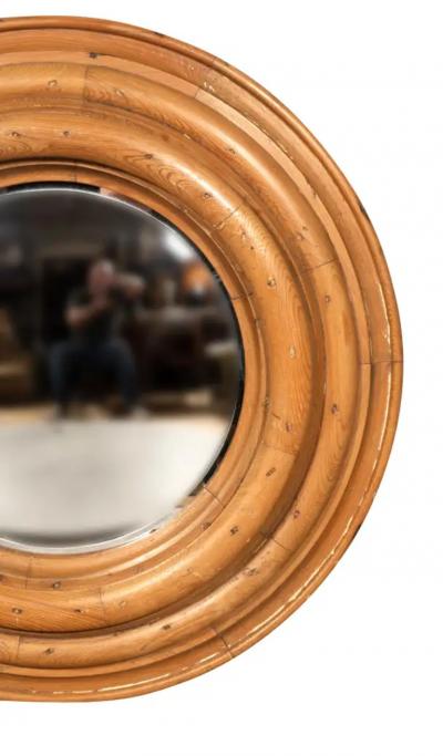 Pair Of Regency Style Pine Convex Mirrors