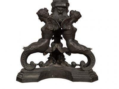 Pair Of Renaissance Revival Bronze Andirons