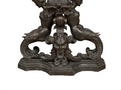 Pair Of Renaissance Revival Bronze Andirons