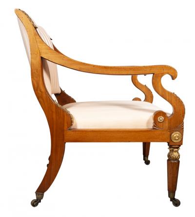 Pair Of Russian Neoclassic Mahogany Armchairs