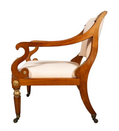 Pair Of Russian Neoclassic Mahogany Armchairs