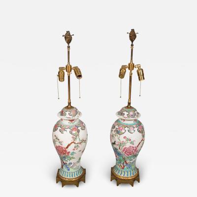 Pair Of Samson Porcelain Table Lamps