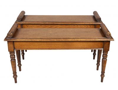 Pair Of Schoolbred Style Oak Benches